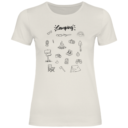Camping - Motive Kritzeldesign - Frauen Shirt - Campingfamilie.de