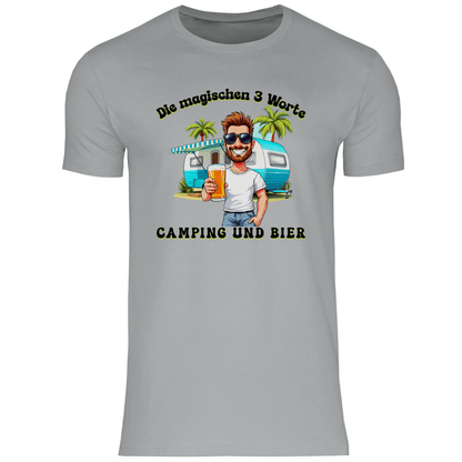 Camping und Bier - Männer Shirt - Campingfamilie.de