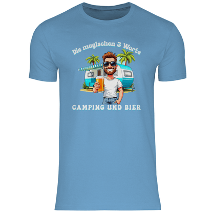 Camping und Bier - Männer Shirt - Campingfamilie.de