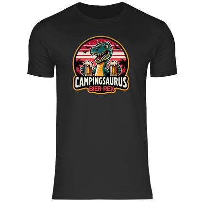 Campingsaurus Bier - Rex - Männer Shirt - Campingfamilie.de