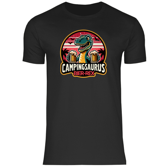 Campingsaurus Bier - Rex - Männer Shirt - Campingfamilie.de