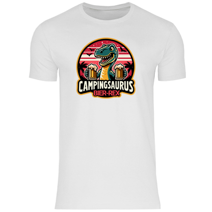 Campingsaurus Bier - Rex - Männer Shirt - Campingfamilie.de
