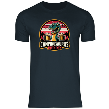 Campingsaurus Bier - Rex - Männer Shirt - Campingfamilie.de