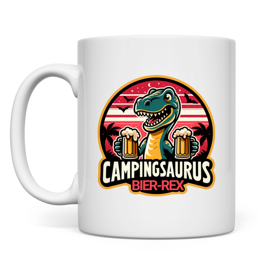 Campingsaurus Bier - Rex - Tasse - Campingfamilie.de