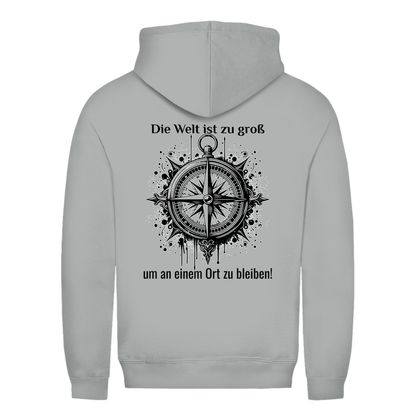 Die Welt ist zu groß, um an einem Ort zu bleiben! - Backprint Frauen Hoodie - Campingfamilie.de