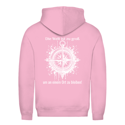 Die Welt ist zu groß, um an einem Ort zu bleiben! - Backprint Frauen Hoodie - Campingfamilie.de