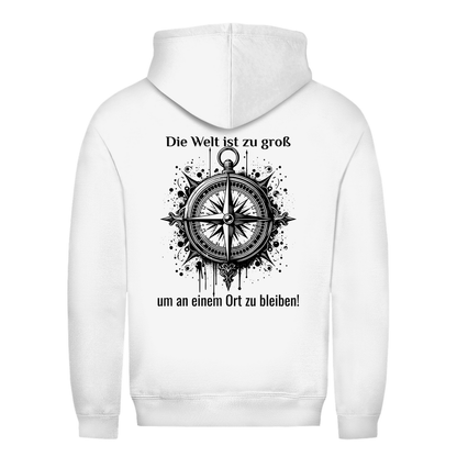 Die Welt ist zu groß, um an einem Ort zu bleiben! - Backprint Frauen Hoodie - Campingfamilie.de