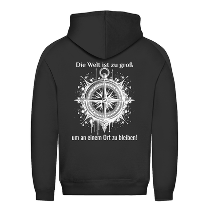 Die Welt ist zu groß, um an einem Ort zu bleiben! - Backprint Frauen Hoodie - Campingfamilie.de