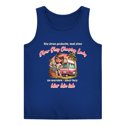 Super Sexy Camping Lady (Sekt) - Backprint Frauen Tank Top
