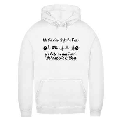 Einfache Frau - Liebe meinen Hund, Wohnmobil und Wein - Frauen Hoodie - Campingfamilie.de