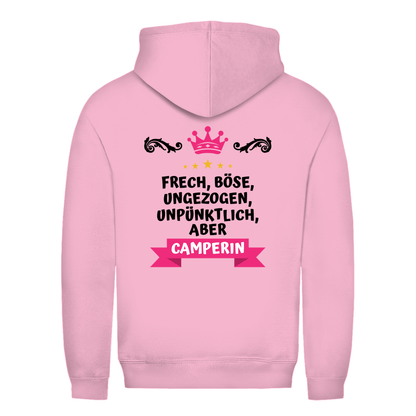Freche Camperin - Backprint Frauen Hoodie - Campingfamilie.de