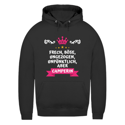 Freche Camperin - Frauen Hoodie - Campingfamilie.de