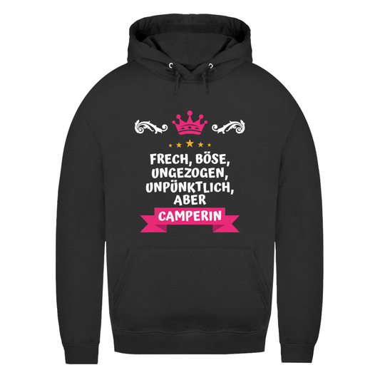 Freche Camperin - Frauen Hoodie - Campingfamilie.de