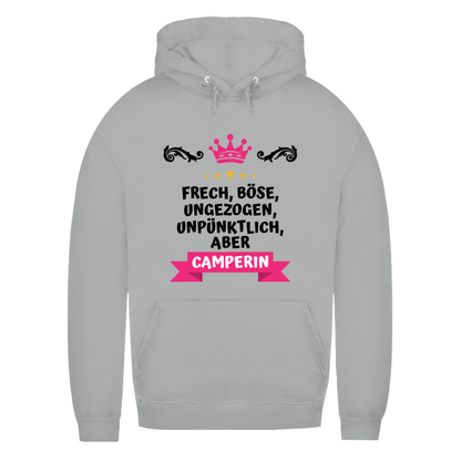 Freche Camperin - Frauen Hoodie - Campingfamilie.de