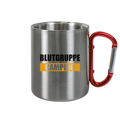 Blutgruppe Camping - Edelstahl Tasse - Campingfamilie.de