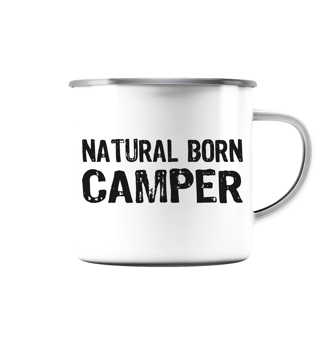 Natural Born Camper - Emaille Tasse (Silber)