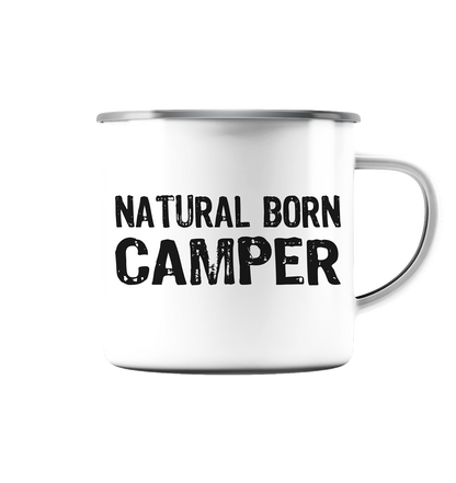 Natural Born Camper - Emaille Tasse (Silber)