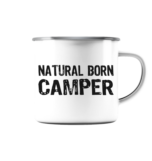 Natural Born Camper - Emaille Tasse (Silber)