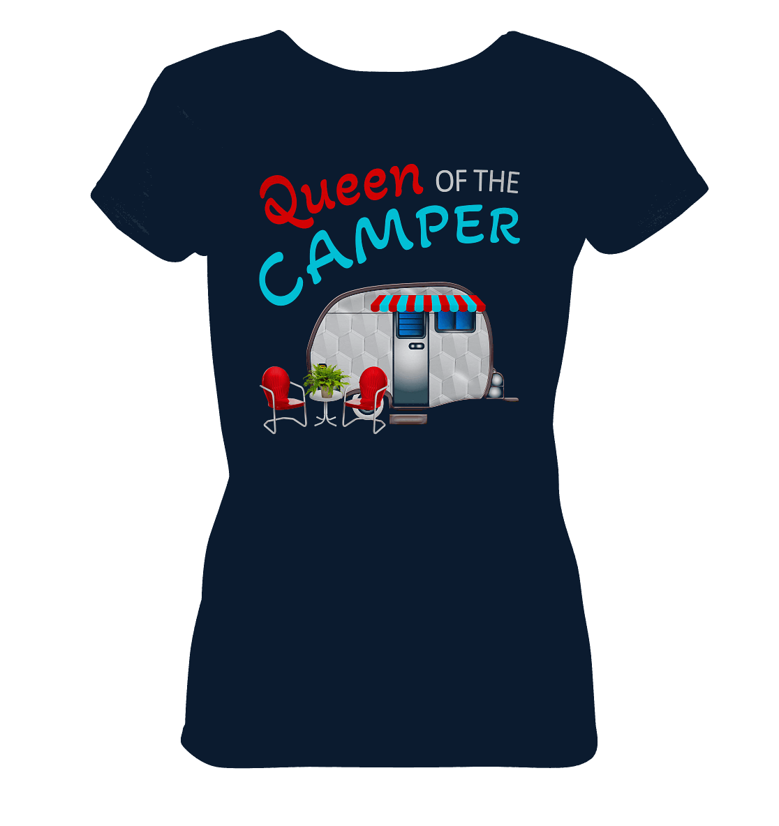 Queen of The Camper - Hübsches Outfit für die Camperin - Ladies Organic Shirt