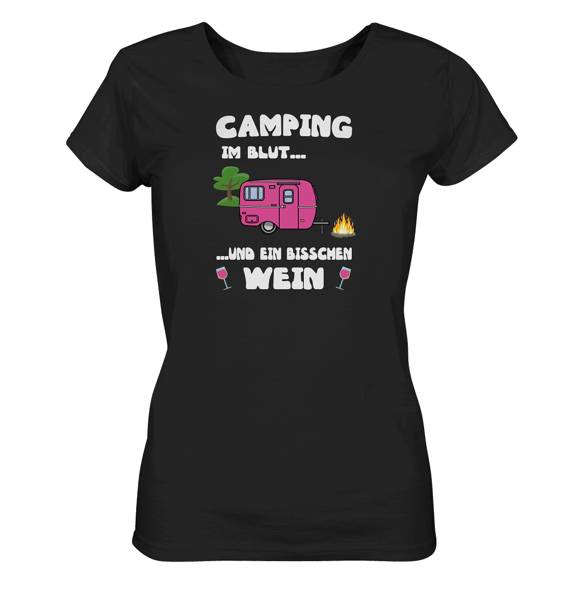 Camping im Blut ... und ein bisschen Wein - Ladies Organic Shirt