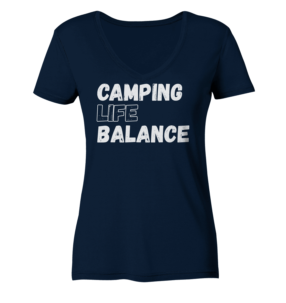 Camping Life Balance - Ladies Organic V-Neck Shirt