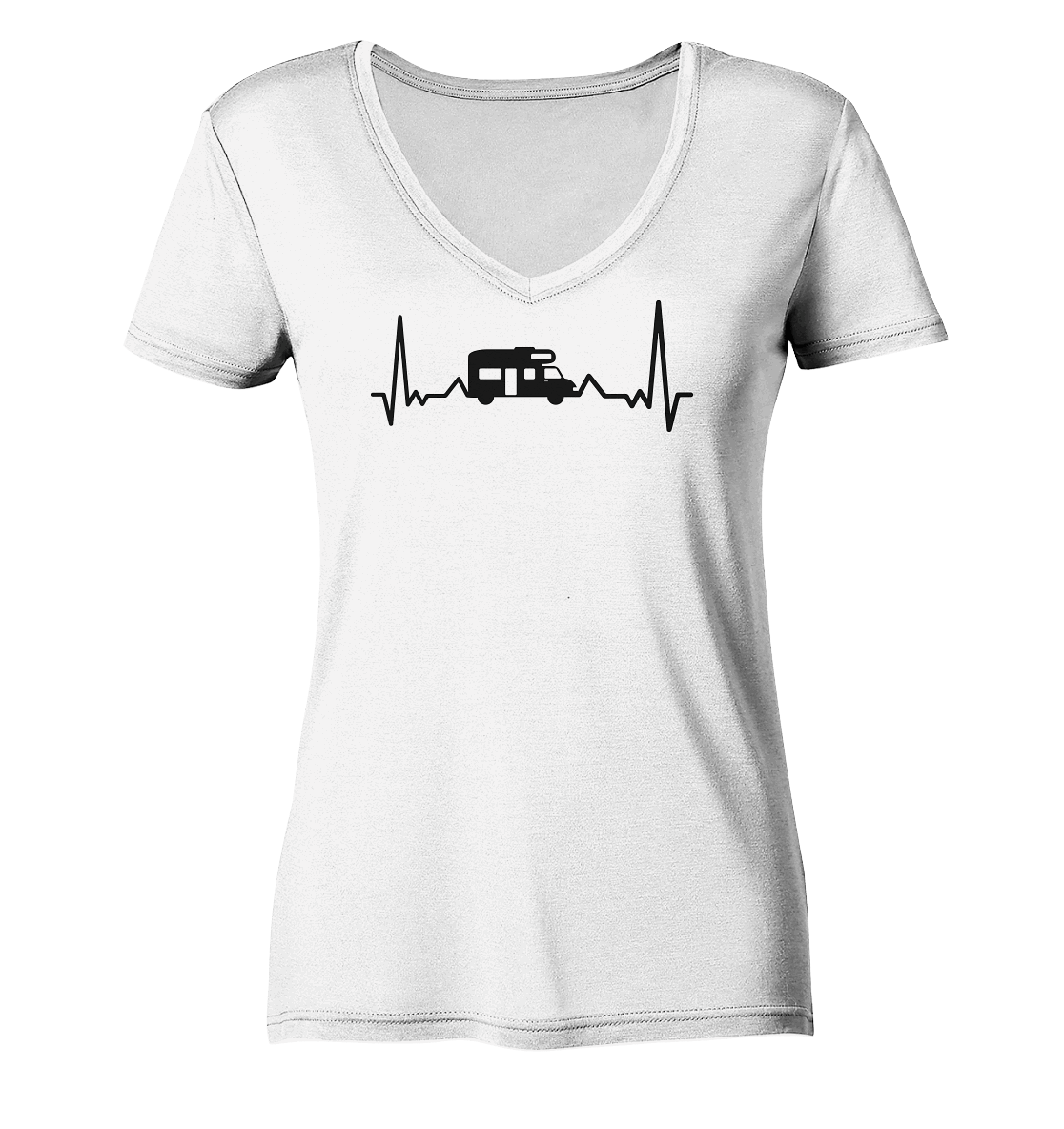 Herzschlag Wohnmobil - Ladies Organic V-Neck Shirt