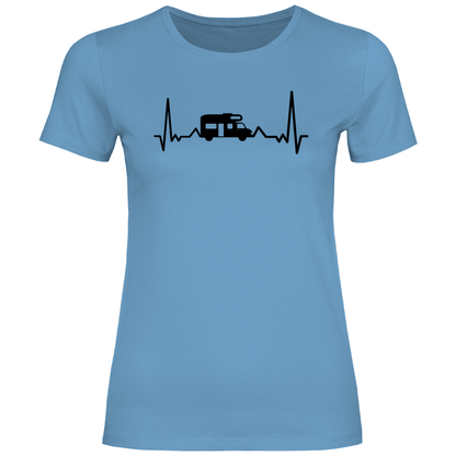Herzschlag mit Wohnmobil - Frauen Shirt - Campingfamilie.de