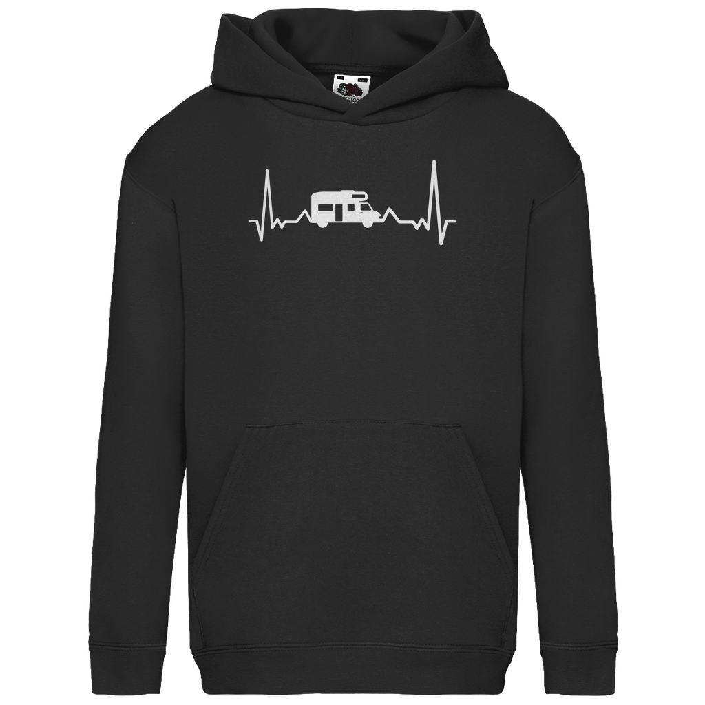 Herzschlag mit Wohnmobil - Kinder Hoodie - Campingfamilie.de
