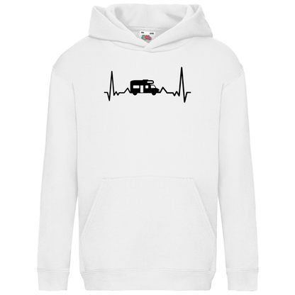 Herzschlag mit Wohnmobil - Kinder Hoodie - Campingfamilie.de