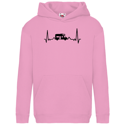 Herzschlag mit Wohnmobil - Kinder Hoodie - Campingfamilie.de