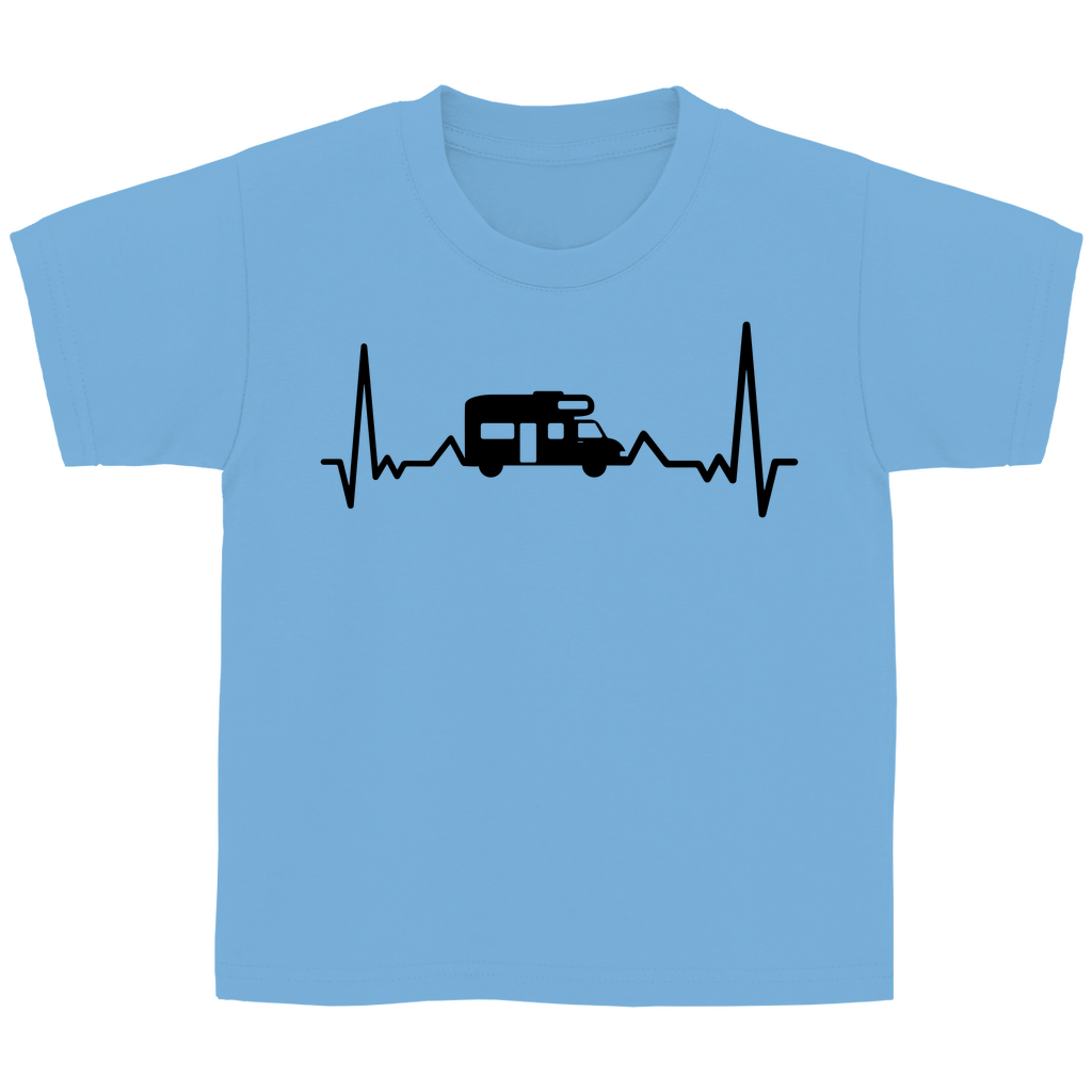 Herzschlag mit Wohnmobil - Kinder Shirt - Campingfamilie.de