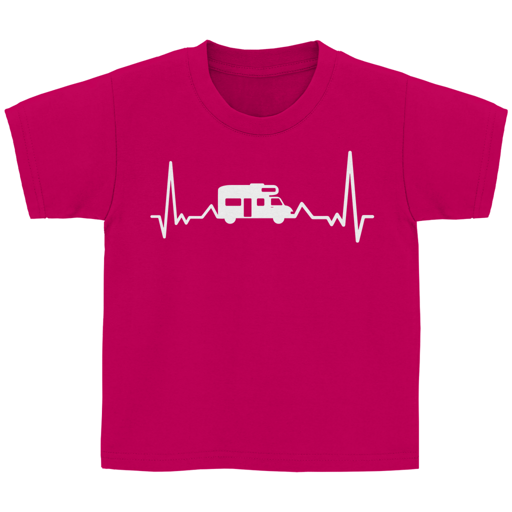 Herzschlag mit Wohnmobil - Kinder Shirt - Campingfamilie.de