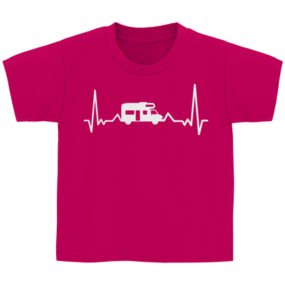 Herzschlag mit Wohnmobil - Kinder Shirt - Campingfamilie.de