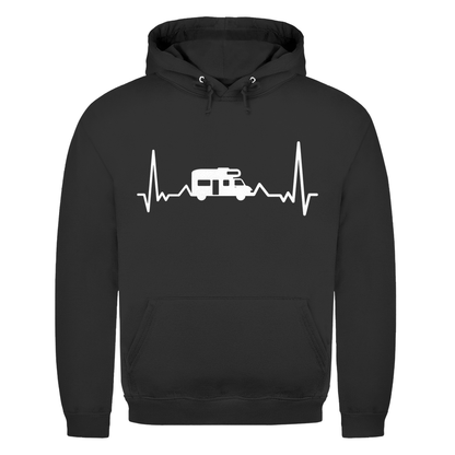 Herzschlag mit Wohnmobil - Männer Hoodie - Campingfamilie.de