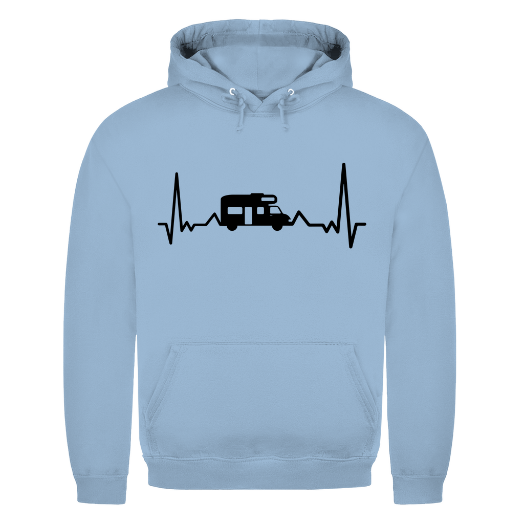 Herzschlag mit Wohnmobil - Männer Hoodie - Campingfamilie.de