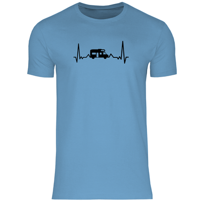 Herzschlag mit Wohnmobil - Männer Shirt - Campingfamilie.de