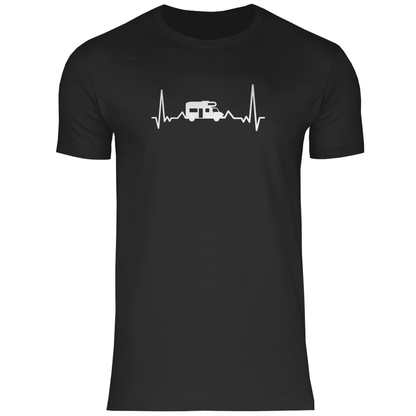 Herzschlag mit Wohnmobil - Männer Shirt - Campingfamilie.de