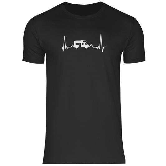 Herzschlag mit Wohnmobil - Männer Shirt - Campingfamilie.de