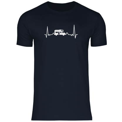 Herzschlag mit Wohnmobil - Männer Shirt - Campingfamilie.de