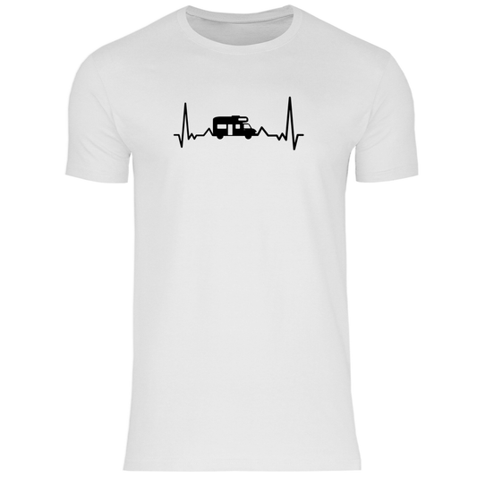 Herzschlag mit Wohnmobil - Männer Shirt - Campingfamilie.de