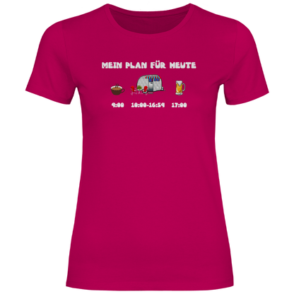 Mein Plan für heute: Kaffee, Camping, Bier - Frauen Shirt - Campingfamilie.de