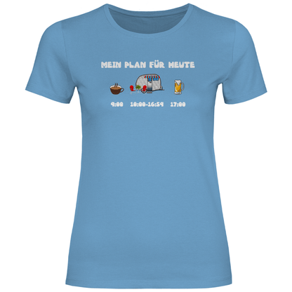 Mein Plan für heute: Kaffee, Camping, Bier - Frauen Shirt - Campingfamilie.de