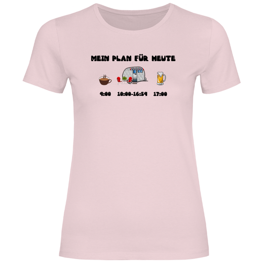 Mein Plan für heute: Kaffee, Camping, Bier - Frauen Shirt - Campingfamilie.de