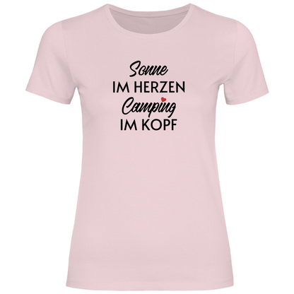 Sonne im Herzen Camping im Kopf - Frauen Shirt - Campingfamilie.de