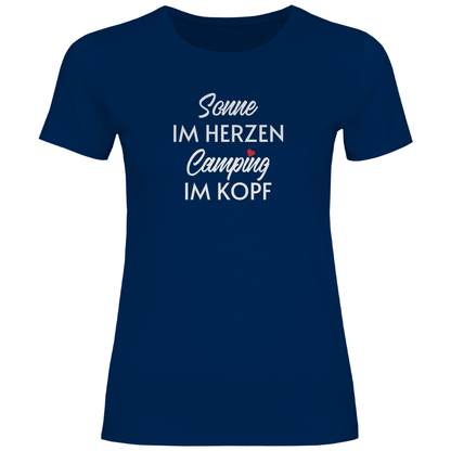 Sonne im Herzen Camping im Kopf - Frauen Shirt - Campingfamilie.de