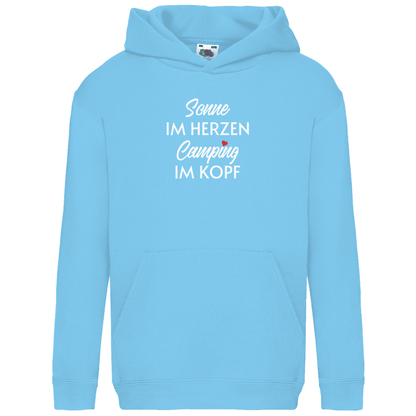 Sonne im Herzen Camping im Kopf - Kinder Hoodie - Campingfamilie.de