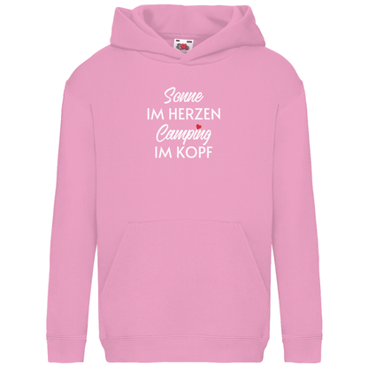 Sonne im Herzen Camping im Kopf - Kinder Hoodie - Campingfamilie.de