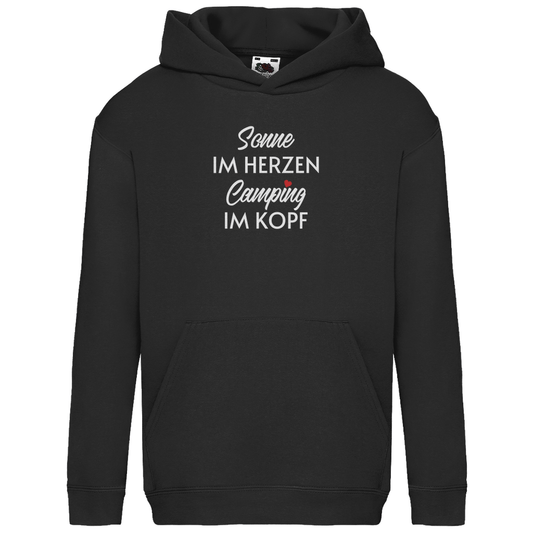 Sonne im Herzen Camping im Kopf - Kinder Hoodie - Campingfamilie.de