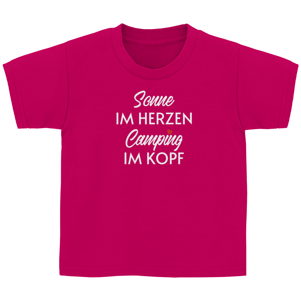 Sonne im Herzen Camping im Kopf - Kinder Shirt - Campingfamilie.de