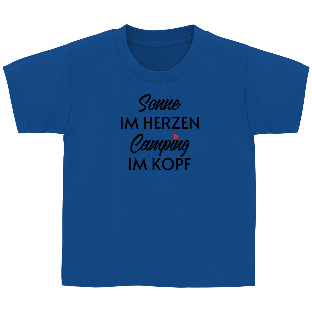 Sonne im Herzen Camping im Kopf - Kinder Shirt - Campingfamilie.de